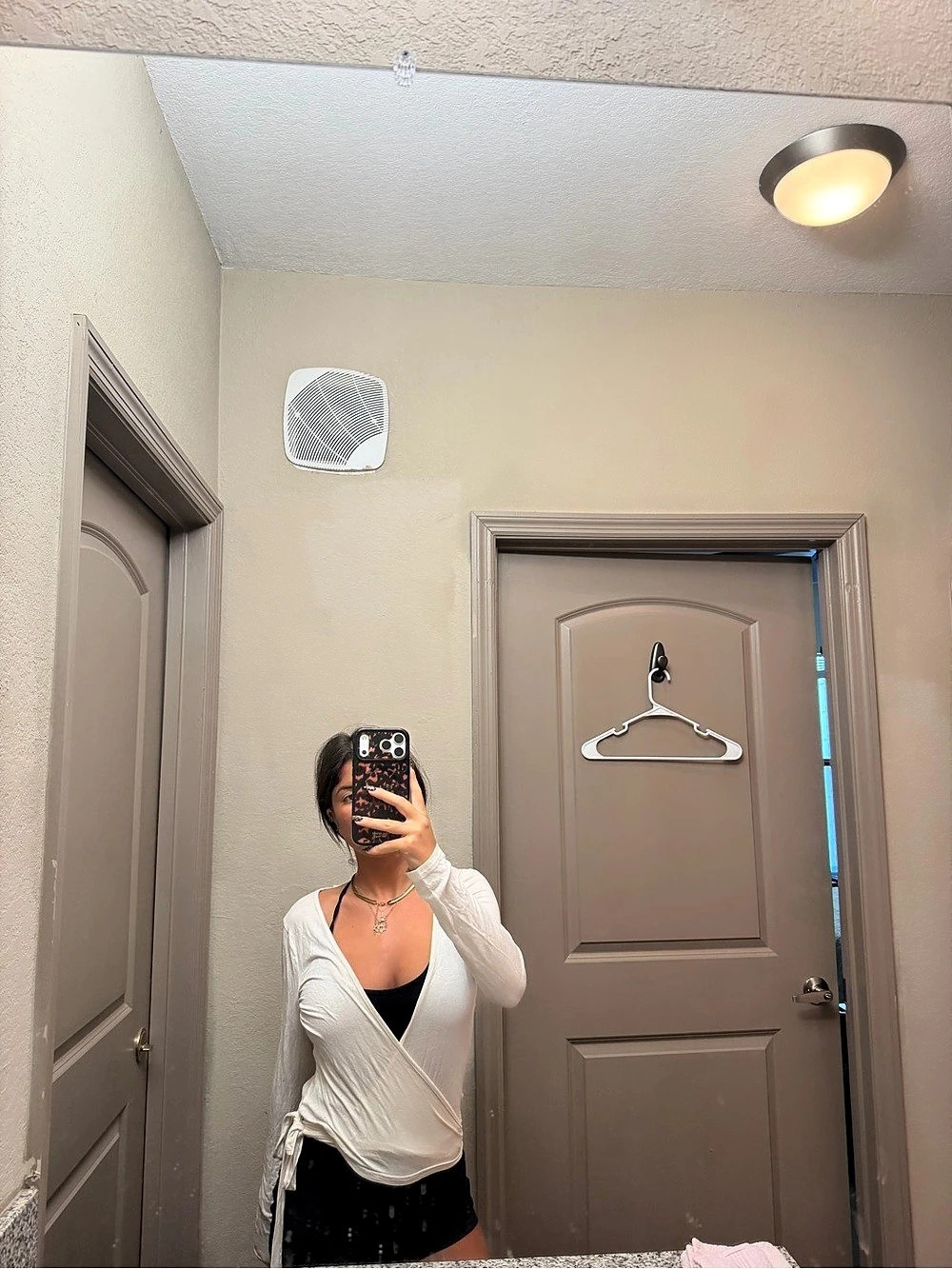 White Draped Long Sleeve Tunic